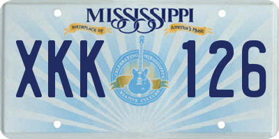 MS license plate XKK126