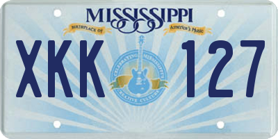 MS license plate XKK127