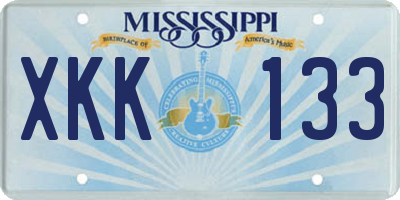 MS license plate XKK133