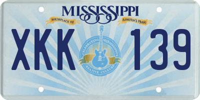 MS license plate XKK139