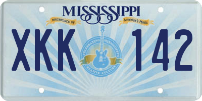 MS license plate XKK142