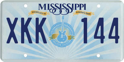 MS license plate XKK144