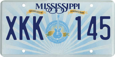 MS license plate XKK145