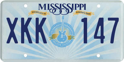 MS license plate XKK147