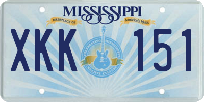 MS license plate XKK151