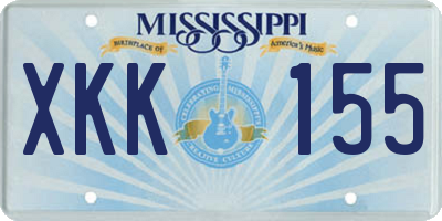 MS license plate XKK155