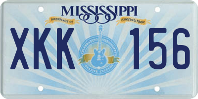 MS license plate XKK156