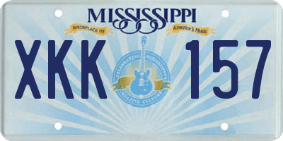 MS license plate XKK157