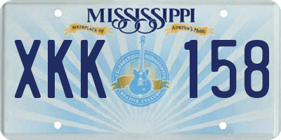 MS license plate XKK158
