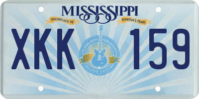 MS license plate XKK159