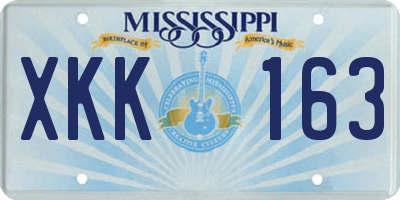 MS license plate XKK163