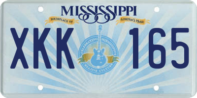 MS license plate XKK165