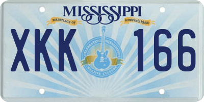 MS license plate XKK166