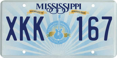 MS license plate XKK167
