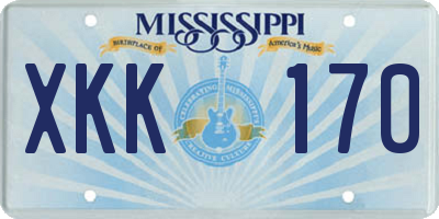 MS license plate XKK170