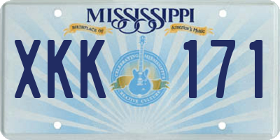 MS license plate XKK171