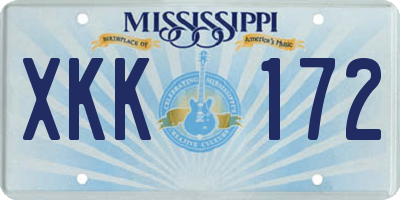 MS license plate XKK172