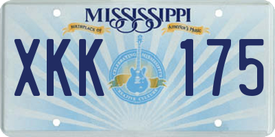 MS license plate XKK175