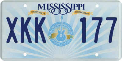 MS license plate XKK177