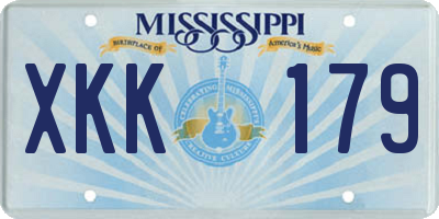 MS license plate XKK179