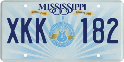 MS license plate XKK182