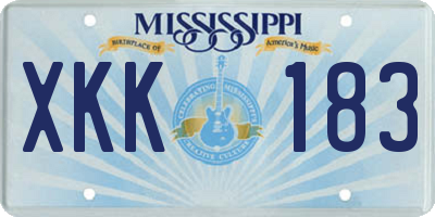 MS license plate XKK183