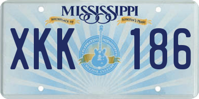 MS license plate XKK186