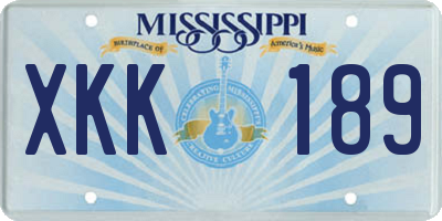 MS license plate XKK189