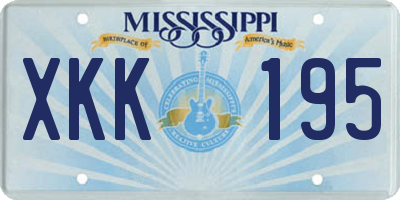 MS license plate XKK195