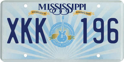 MS license plate XKK196