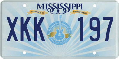 MS license plate XKK197