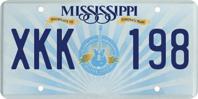 MS license plate XKK198