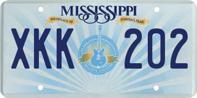 MS license plate XKK202