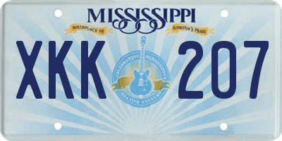 MS license plate XKK207