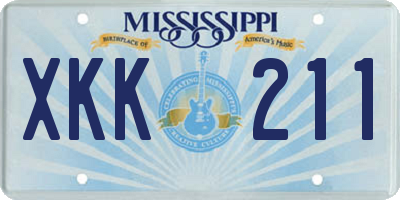 MS license plate XKK211