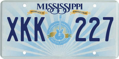 MS license plate XKK227