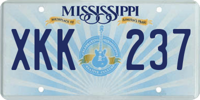 MS license plate XKK237