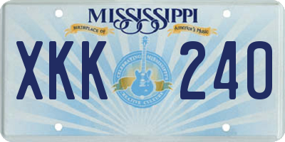 MS license plate XKK240