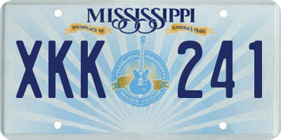 MS license plate XKK241