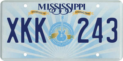 MS license plate XKK243