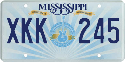 MS license plate XKK245