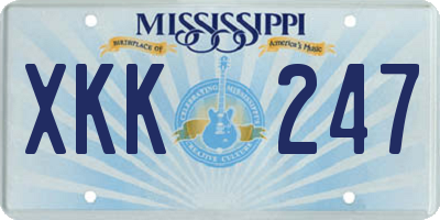 MS license plate XKK247