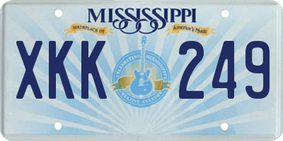 MS license plate XKK249