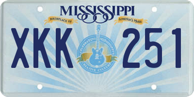 MS license plate XKK251