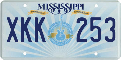 MS license plate XKK253