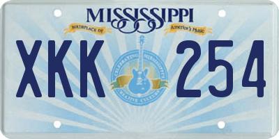 MS license plate XKK254