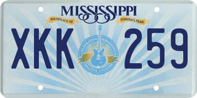 MS license plate XKK259