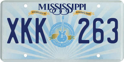 MS license plate XKK263