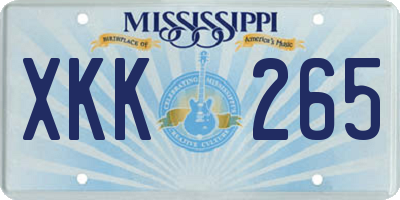MS license plate XKK265