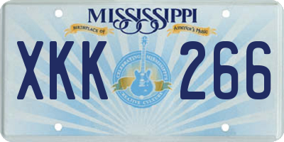 MS license plate XKK266